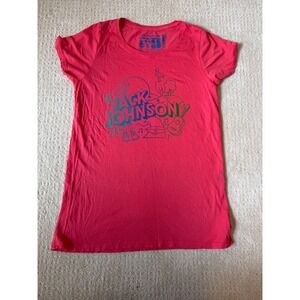 Jack Johnson Graphic T-Shirt Womens M Red Organic Cotton Surfcore Tee Concert